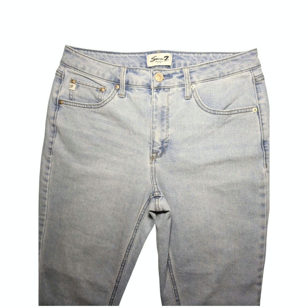 Seven7 90s Straight Leg Jeans Size 6 Key West Light Wash High Rise Ankle - Picture 5 of 15